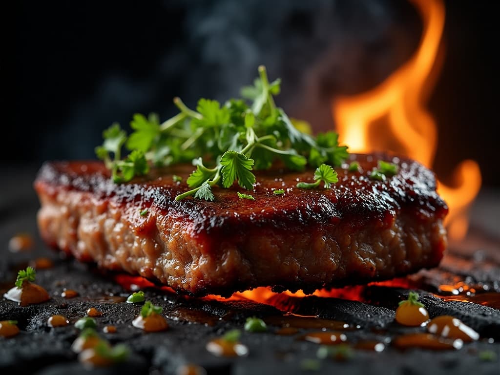 Gegrillte argentinische Short Ribs über Holzfeuer mit Chimichurri