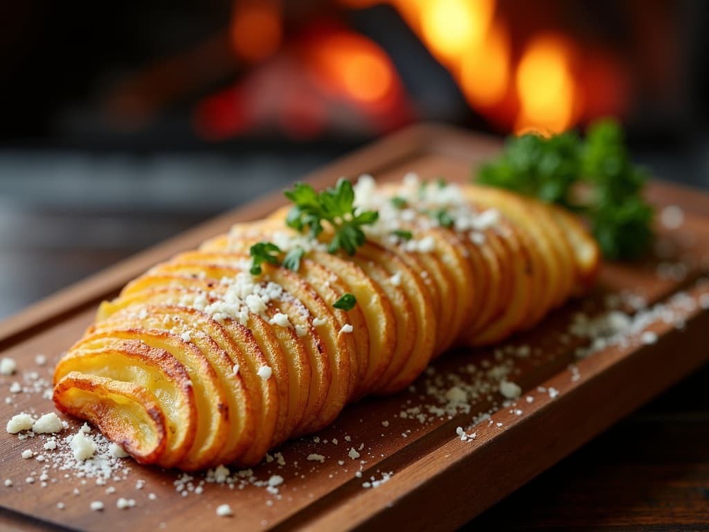 Gefächerte Hasselback-Kartoffeln mit knusprigen Rändern und Parmesan auf dem Grillrost