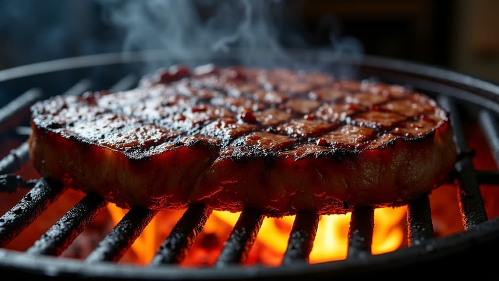 Perfekt gebratenes Ribeye Steak, rosa Kern, knuspriger Crust