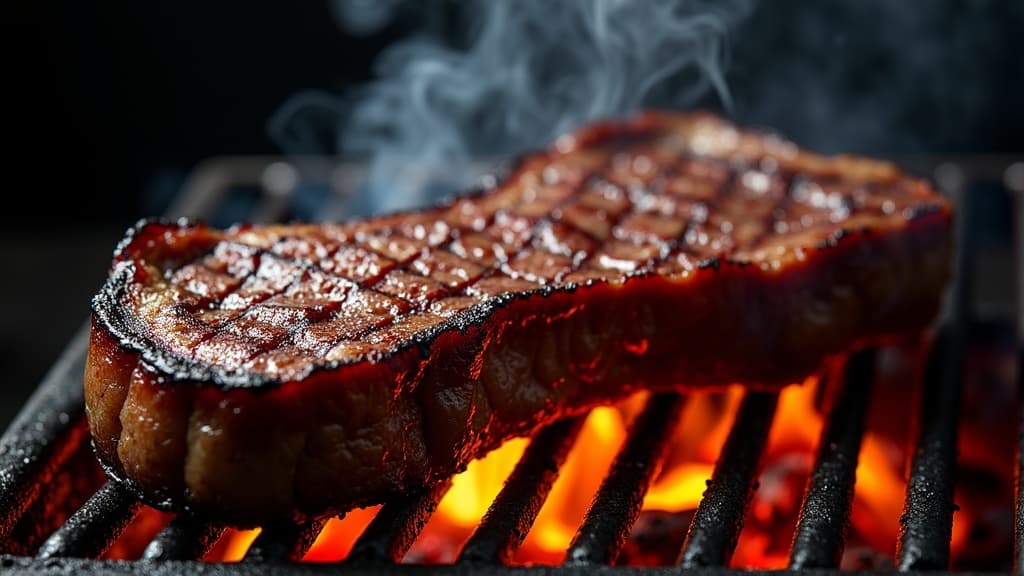 Roastbeef mit rosa Kern und dunkler Grillkruste, in dünne Scheiben geschnitten