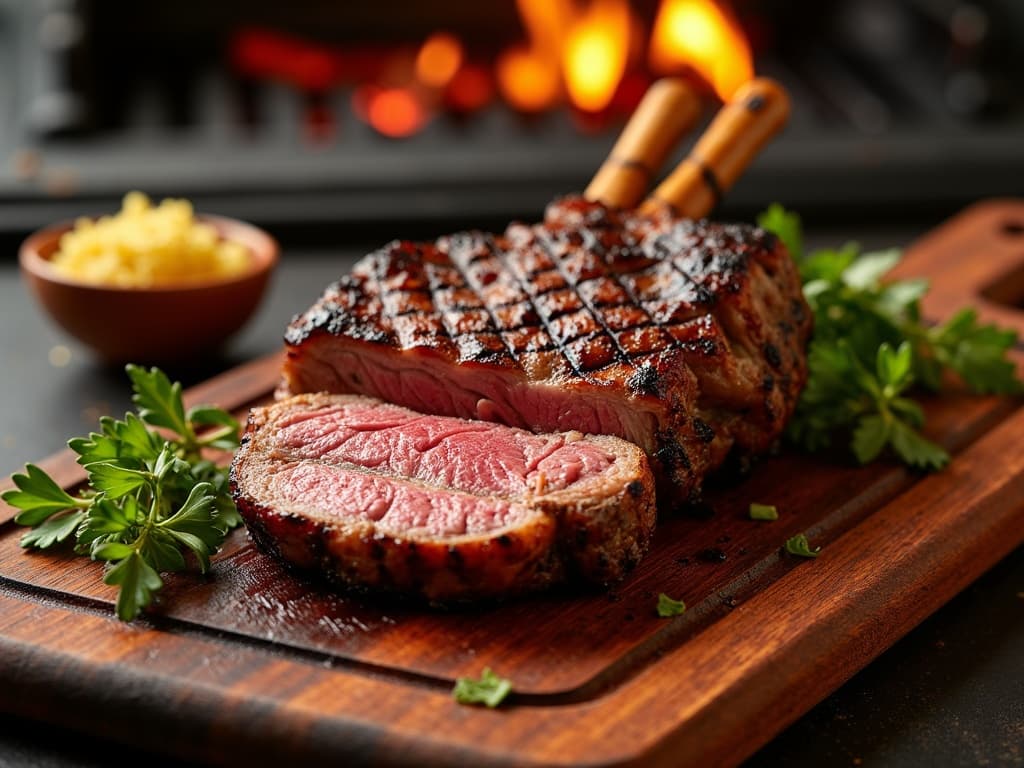 Gegrillte Lamm-Würfel auf Metallspiessen, Mangal-Feuer im Hintergrund