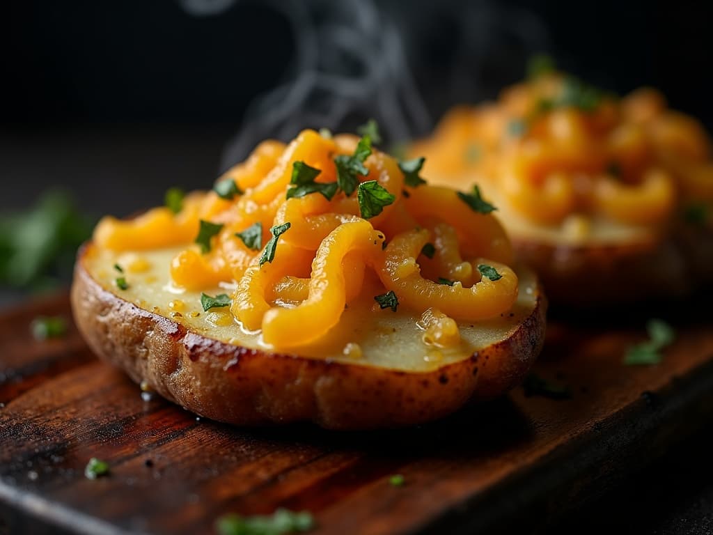 Smoked Baked Potatoes mit Saurer Sahne, Cheddar und Schnittlauch