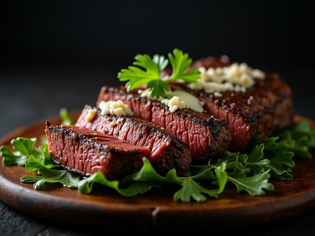 Geschnittenes Roastbeef auf Ruccola mit Parmesan und Olivenöl